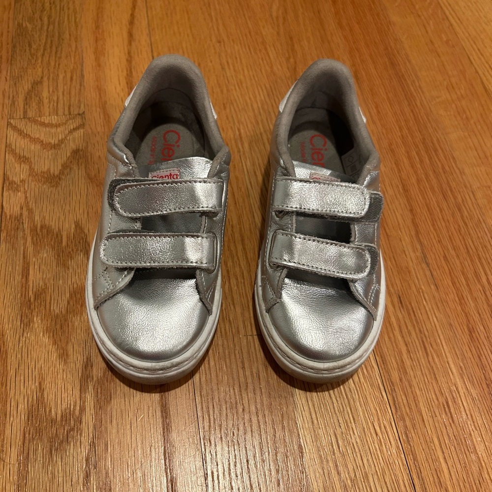 Silver Kids Shoes with Velcro Straps